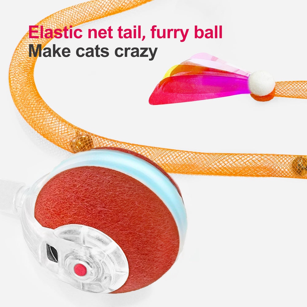 Jkanti interactive cat ball lights and chirp sounds attract cats to play.