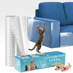 JKLMN anti-cat-scratch-protector roll protecting a sofa with invisible claw deterrent