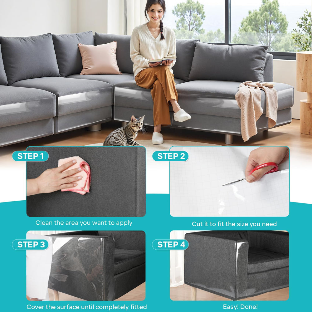 JKLMN easy-apply peel-and-stick protector saves time on sofa guard