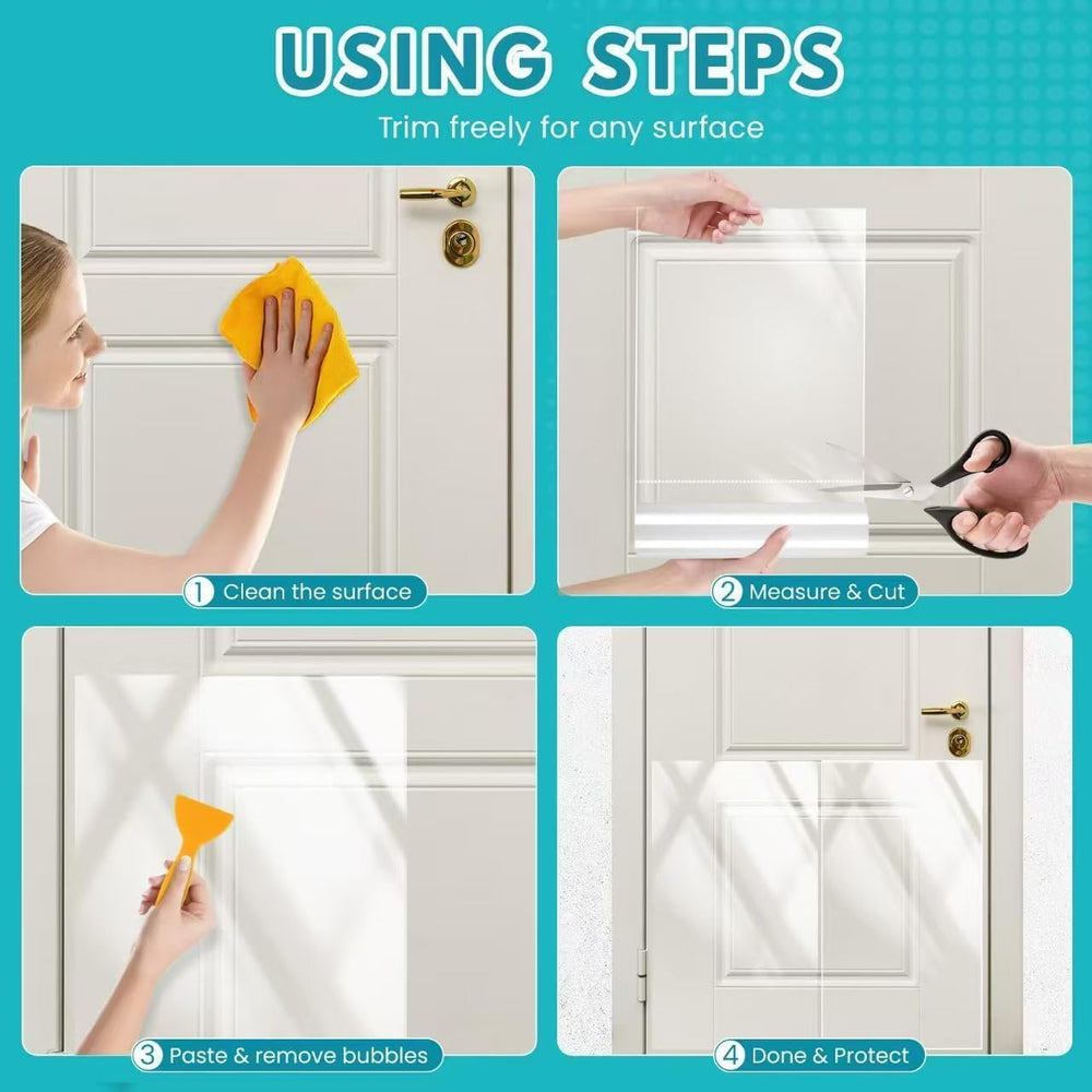 JKLMN easy-install guide shows cut-to-fit option for multiple spaces.