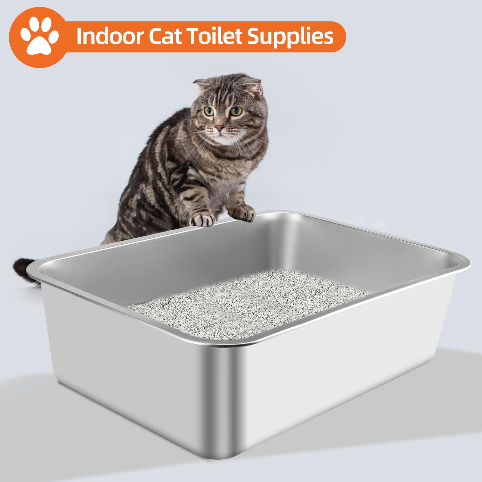 JKQADWD stainless steel litter box size options display suitability for homes with multiple pets