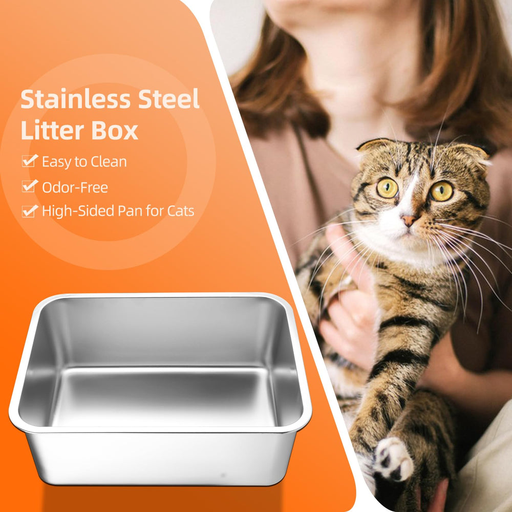JKQADWD stainless steel litter box metal surface detail highlights non-stick, stain-resistant finish