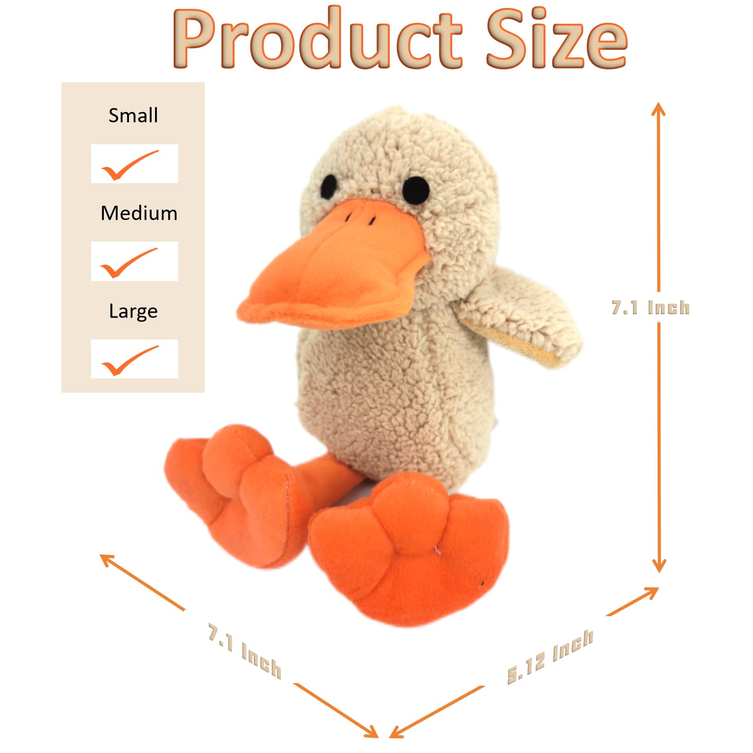 JKW durable stuffed duck dog toy chewed by active dogs during rough play