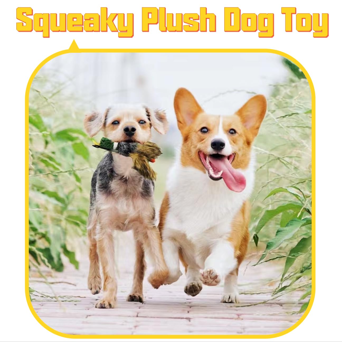 JKW Mallard Duck Plush Toy side view for lifelike form and interactive fetch.