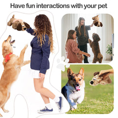 JKW Plush Dog Toy stuffed body provides cuddly comfort and durable entertainment during interactive sessions.