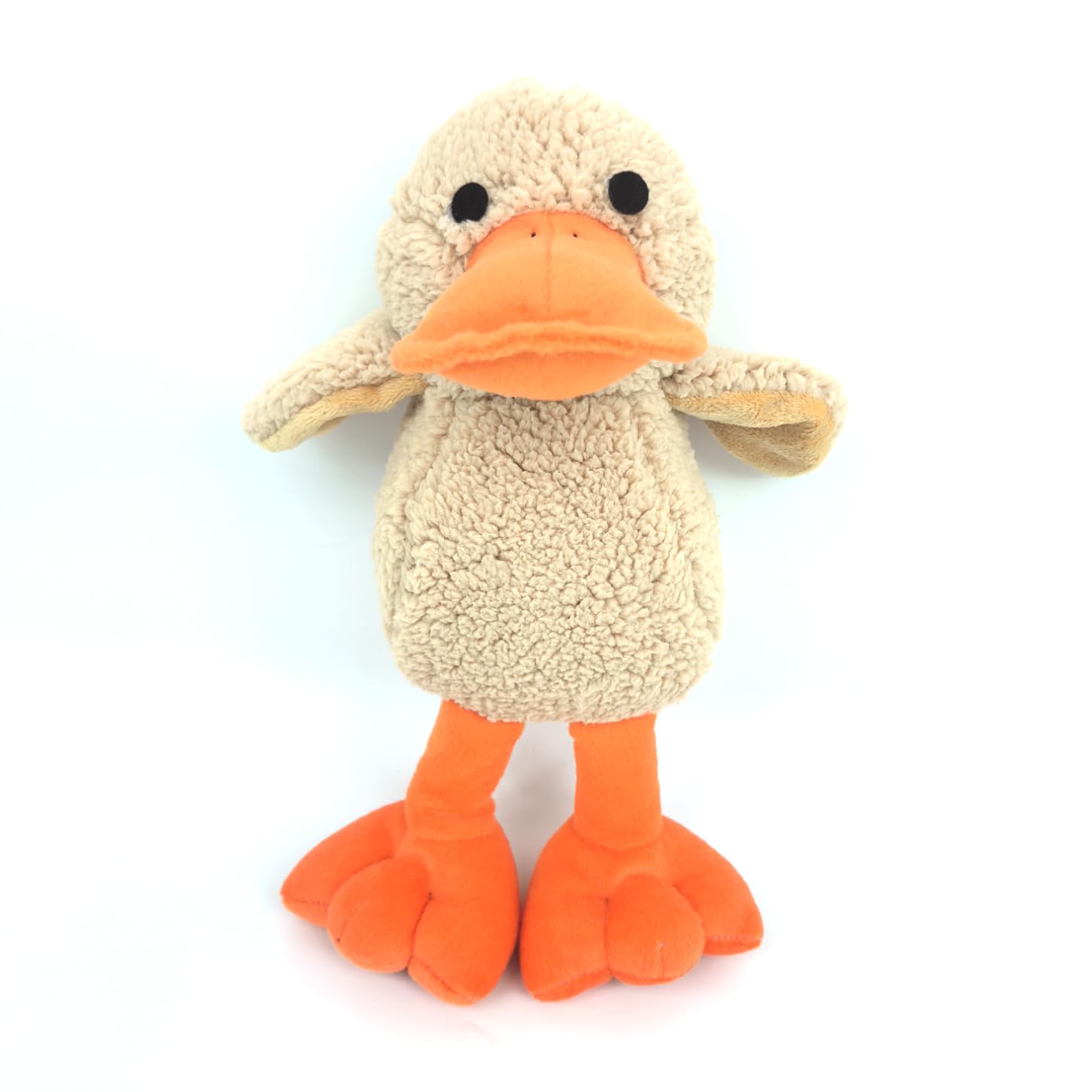 JKW soft stuffed duck dog toy closeup for comforting playtime and squeaky fun
