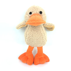 JKW soft stuffed duck dog toy closeup for comforting playtime and squeaky fun