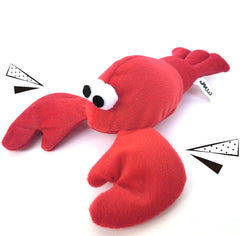JKW squeaky dog toy lobster front view promotes interactive play for small and medium dogs.