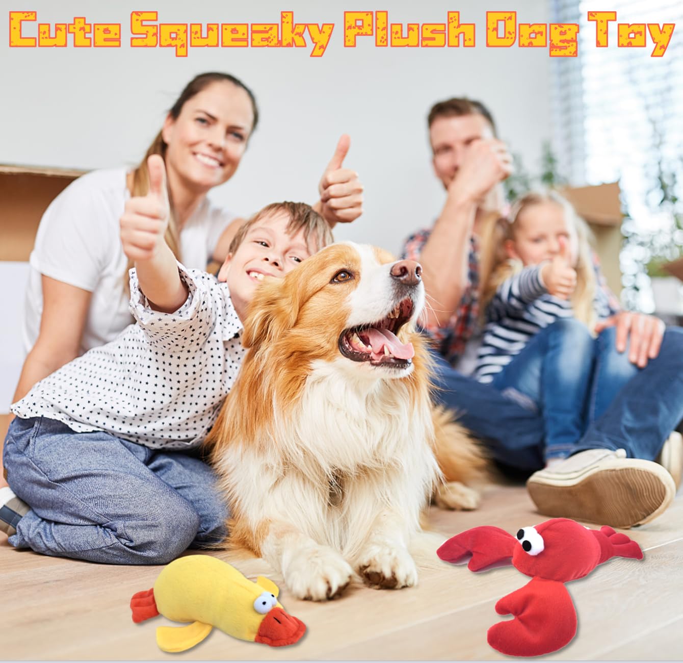 JKW lobster side view showcases durable plush design for tough chewers.