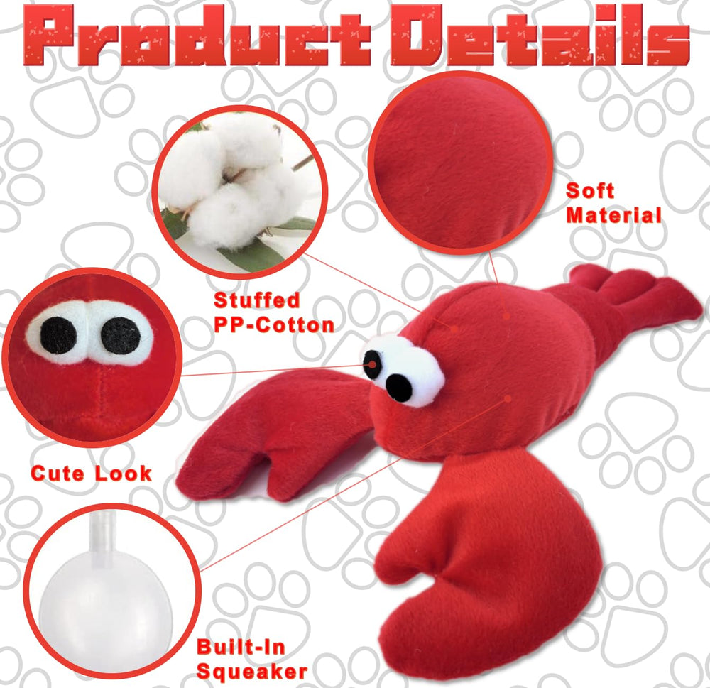 JKW lobster squeaker inside illustrates interactive sound during play.