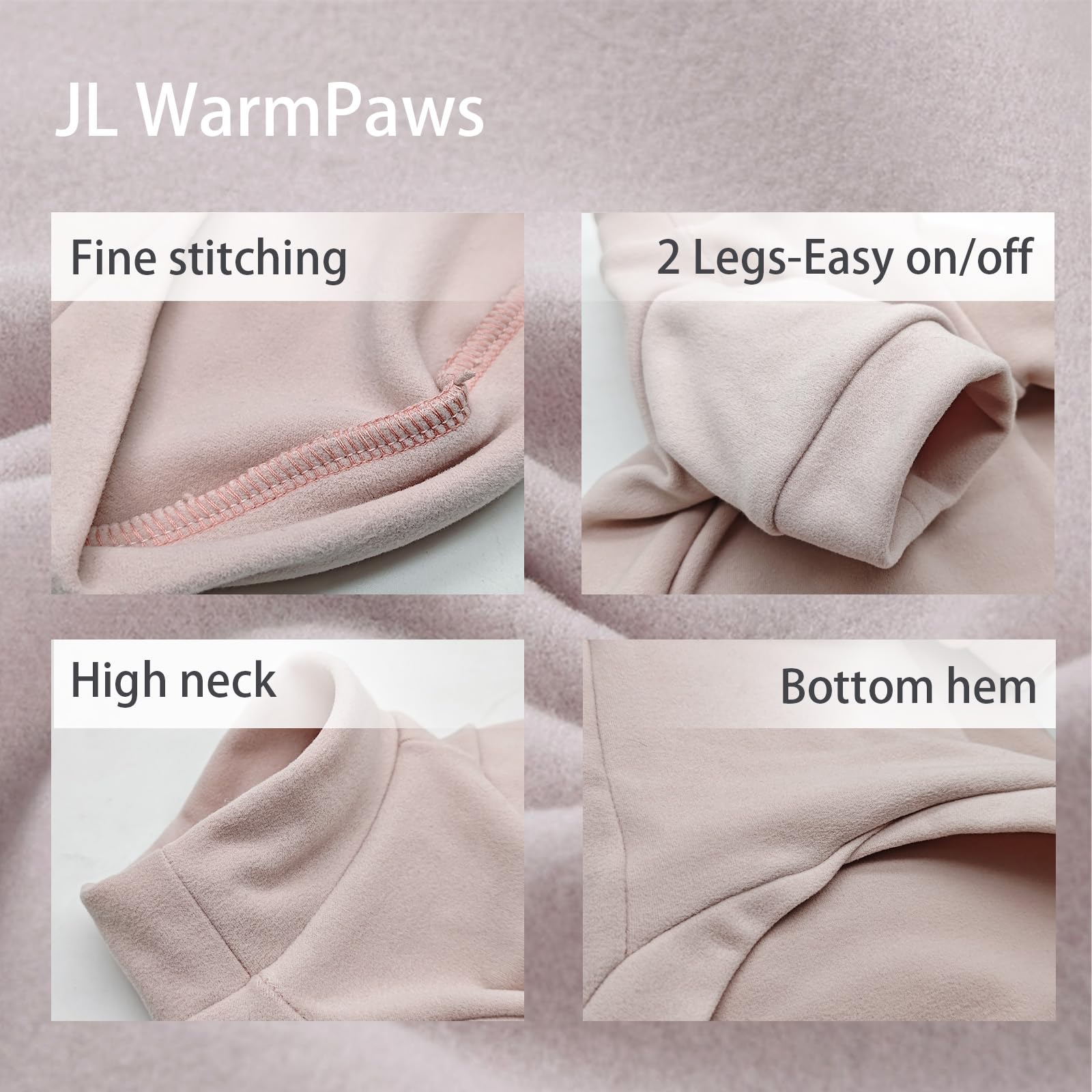 JL WarmPaws knitted fabric resists shrinking and fading for easy daily wear.
