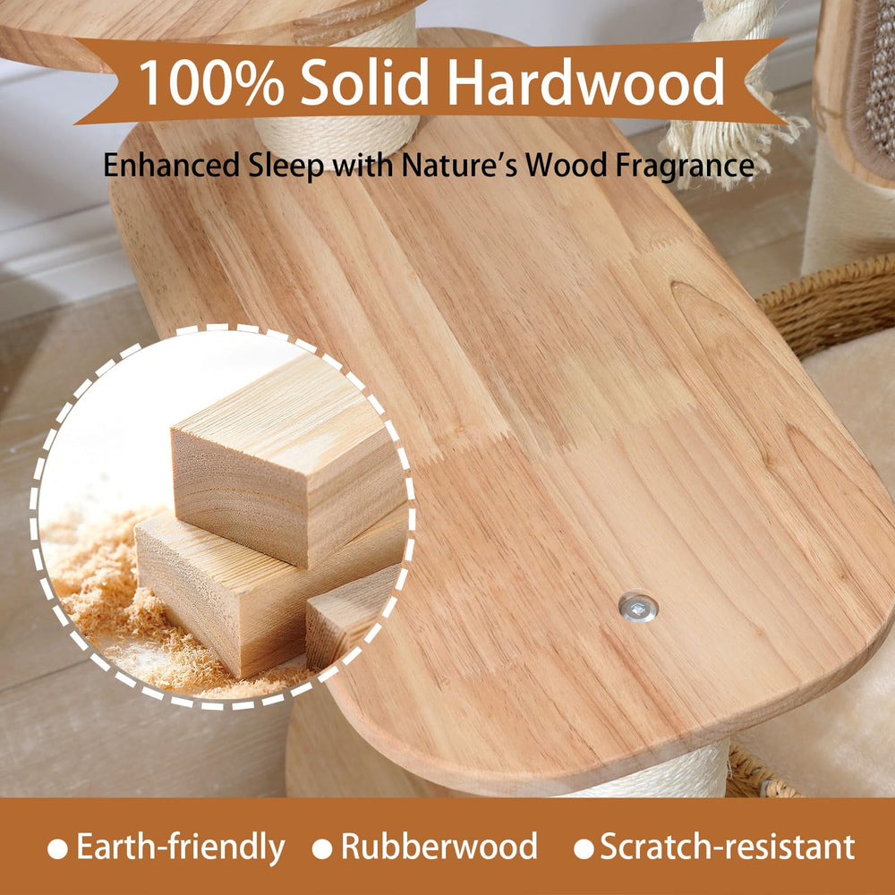 JLDUQKUM wooden cat tree easy cleaning and maintenance