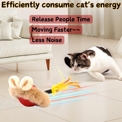 JLDVP Cat Interactive Ball Toy feather-tail closeup with replaceable accessories.