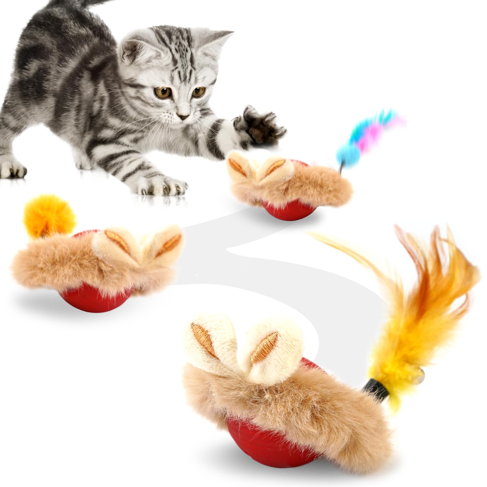 JLDVP Cat Interactive Ball Toy front view for engaging indoor play.