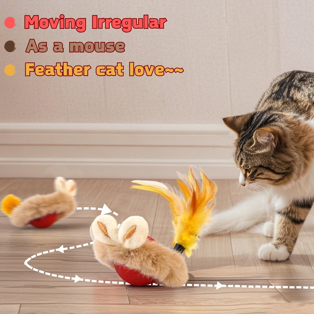 JLDVP Cat Interactive Ball Toy side view promotes chasing on various floors.