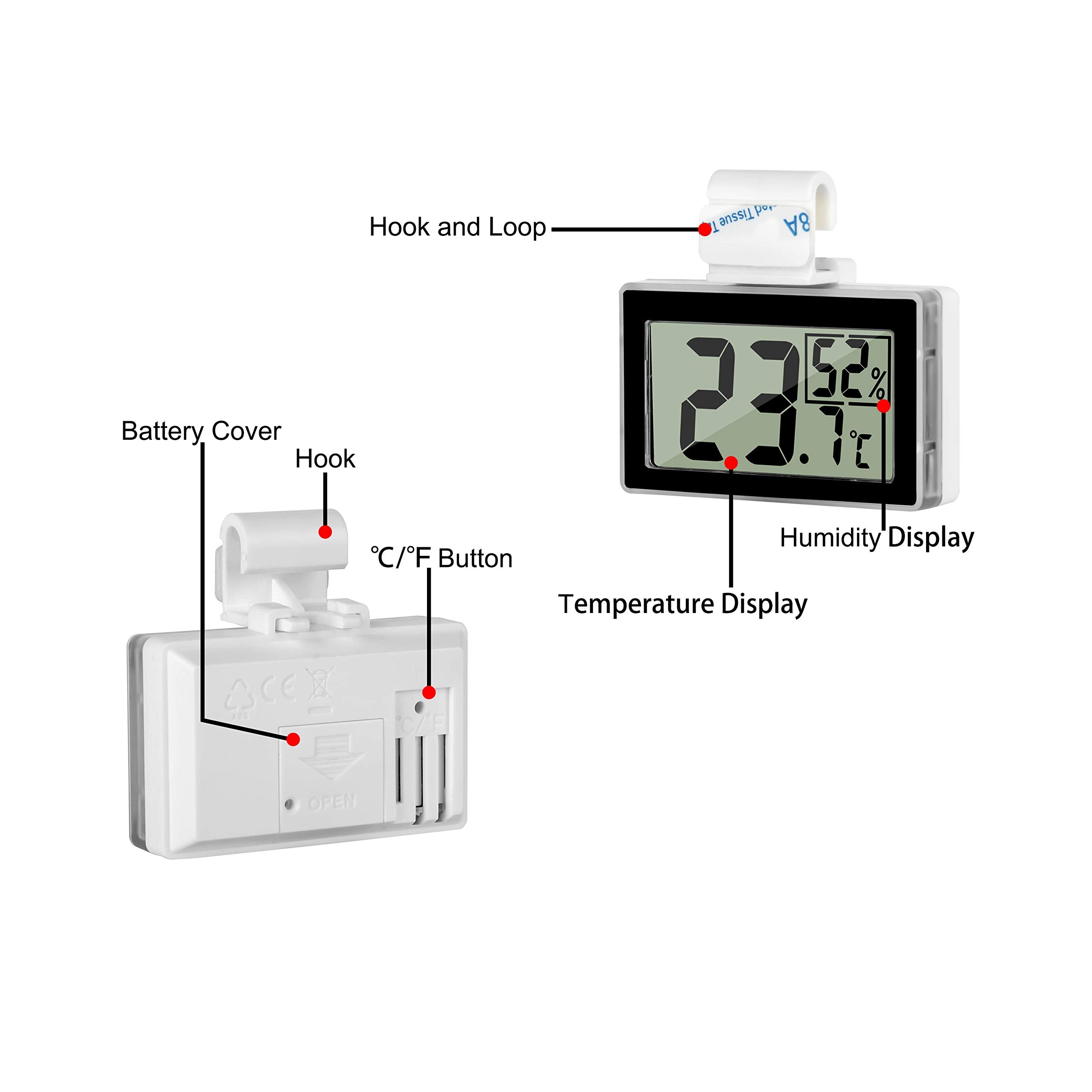 JLENOVEG thermometer battery-powered option for tanks without outlets