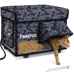 JLSAME Weatherproof Cat House exterior view shows durable winter shelter for outdoor cats.