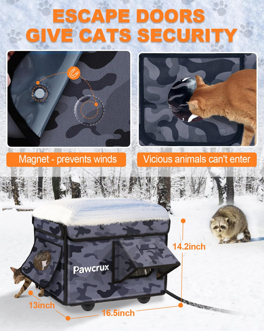JLSAME Weatherproof Cat House patio setup demonstrates easy placement and cleaning.