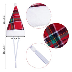 Jmkcoz adjustable strap Santa hat stays secure on pets during wear.