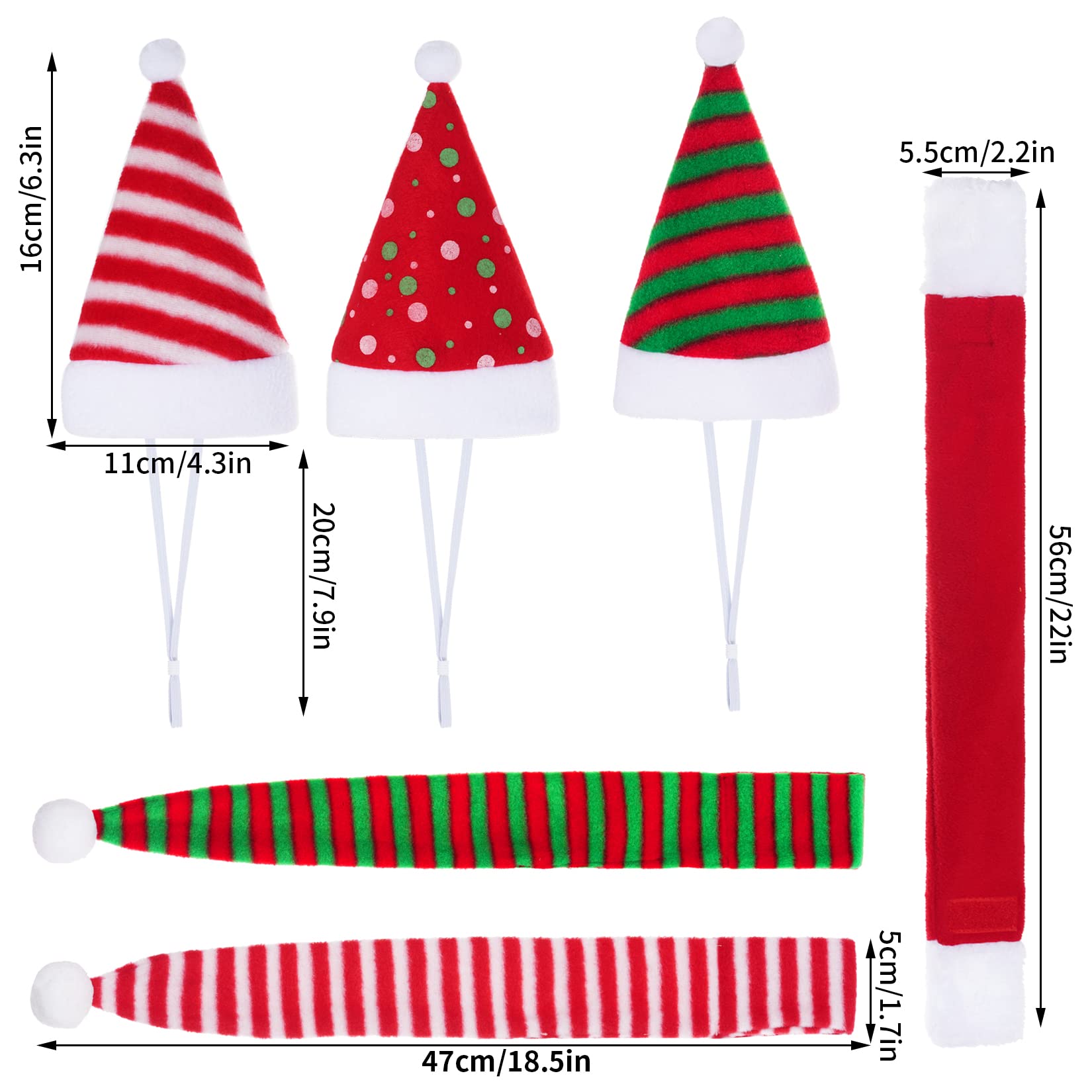 Jmkcoz pet Christmas hat side view showing adjustable strap for secure wear.