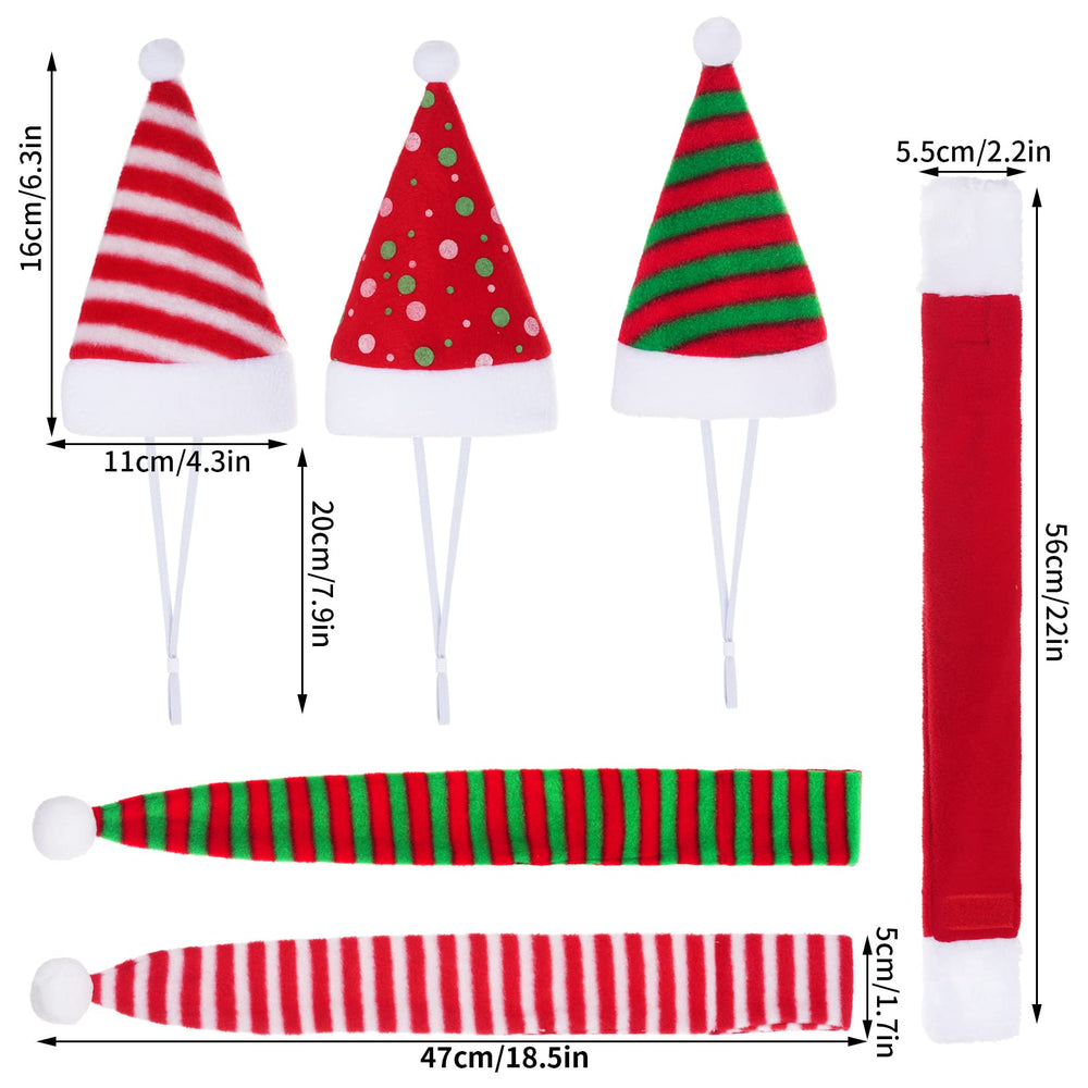 Jmkcoz pet Christmas hat side view showing adjustable strap for secure wear.