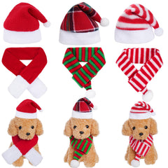 Jmkcoz pet Santa hat red white plush for festive dress-up.