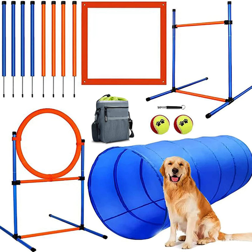 JMMPOO dog agility tunnel in action enhancing stamina during outdoor training