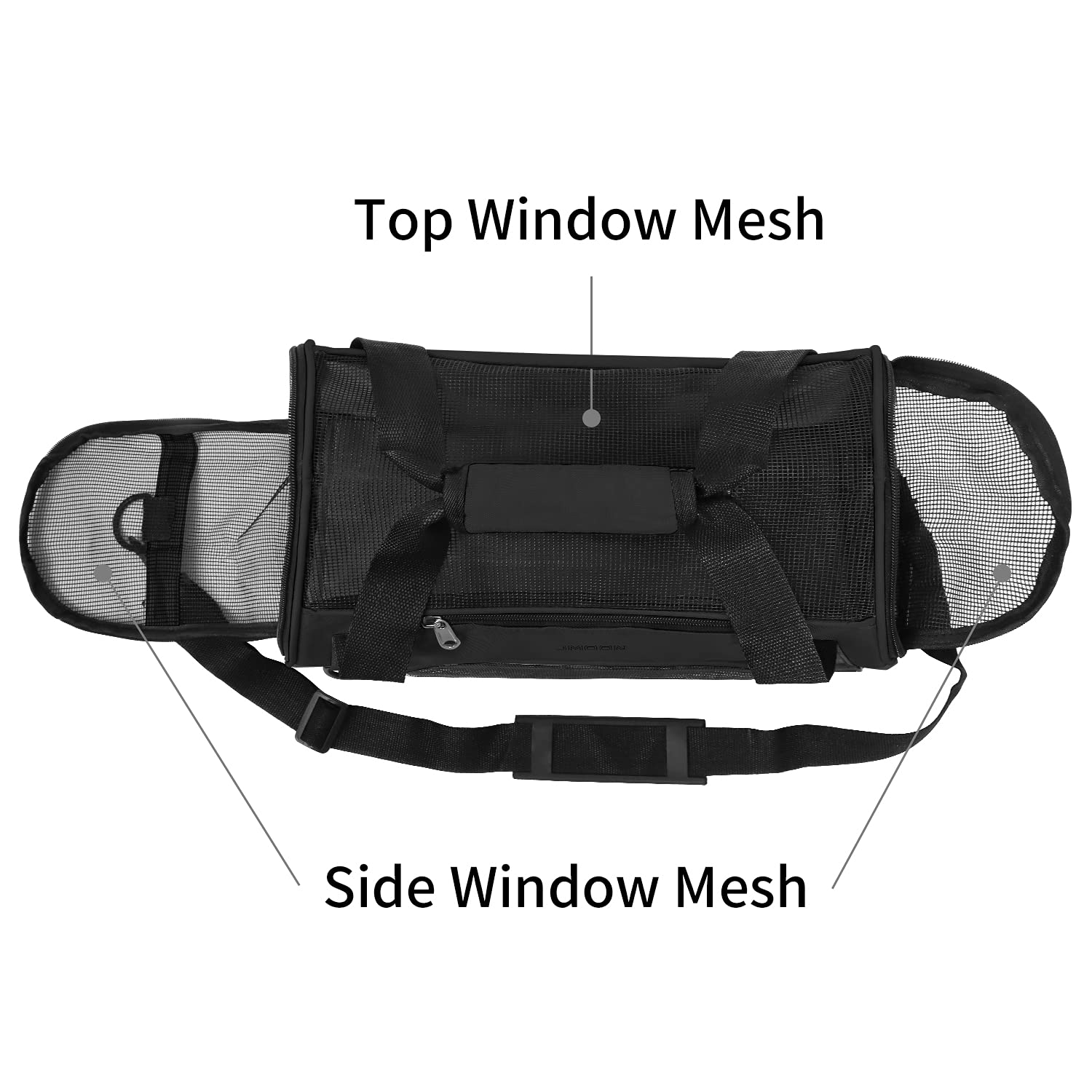 JMOON pet travel carrier with dog and cat ventilation mesh for airflow