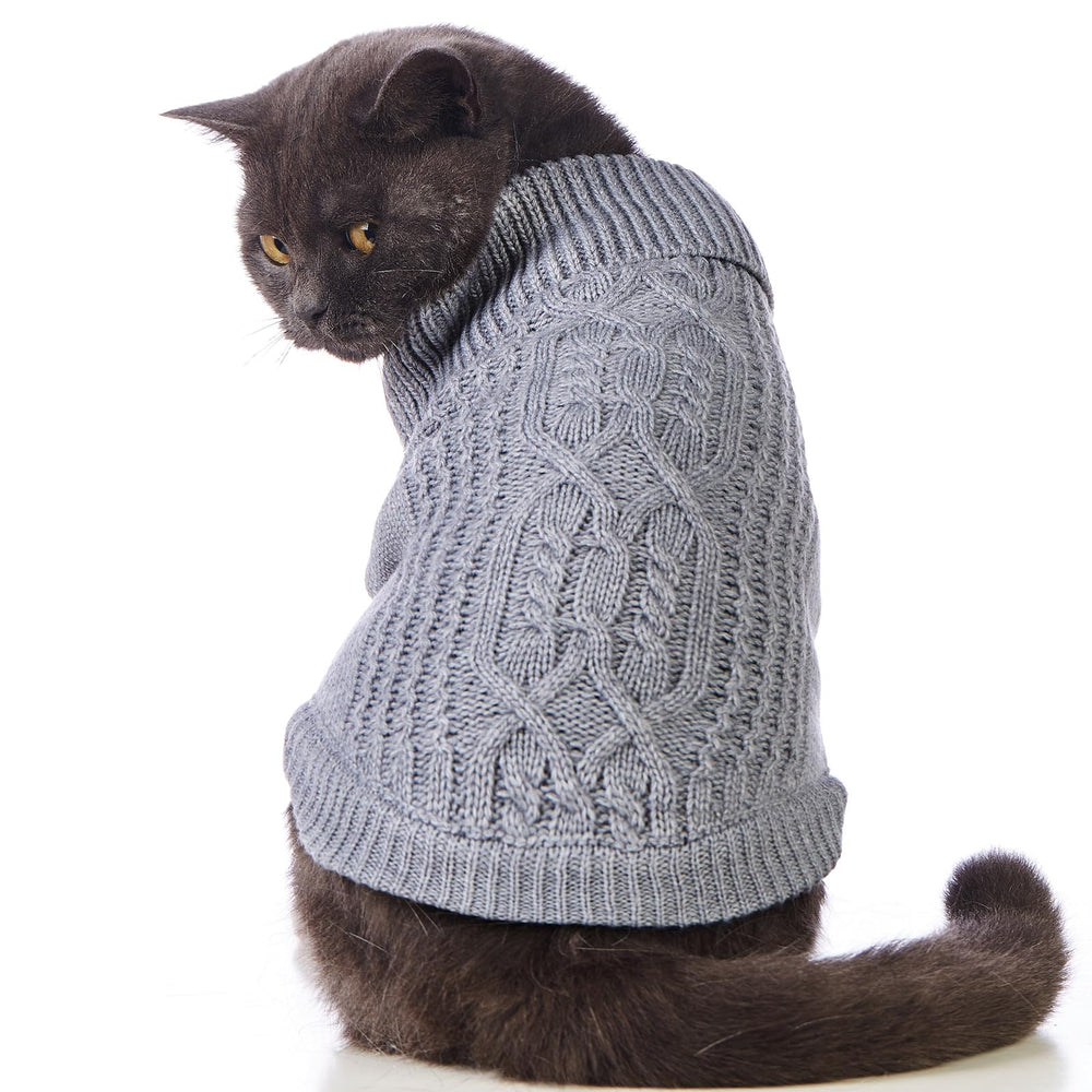 Jnancun Stretchy Cat Sweater model wearing grey shows indoor-outdoor versatility.