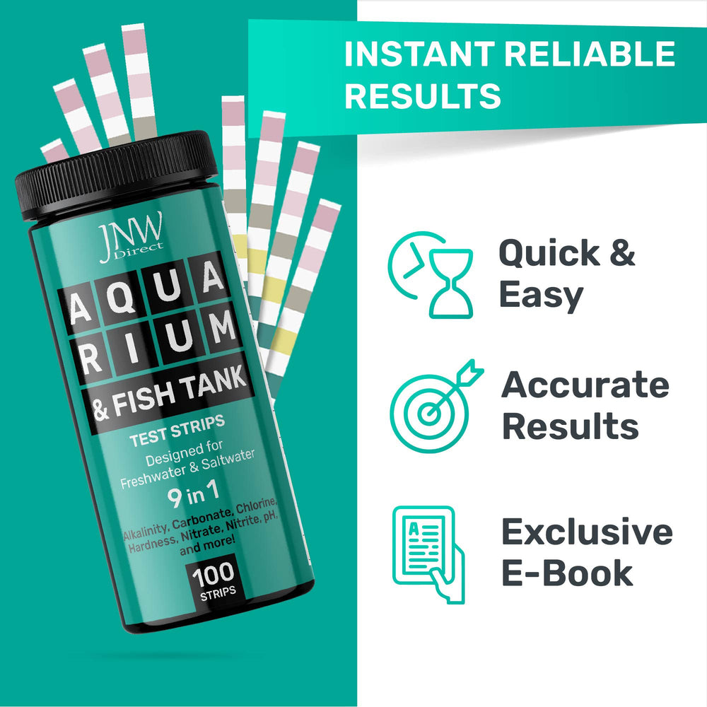 JNW Direct aquarium test strips eBook cover included with expert guidance