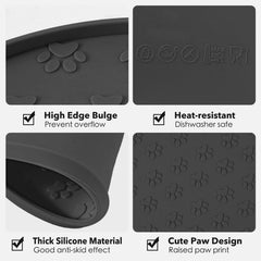 Joyinjojo mat provides bowl stability to reduce mess during meals.