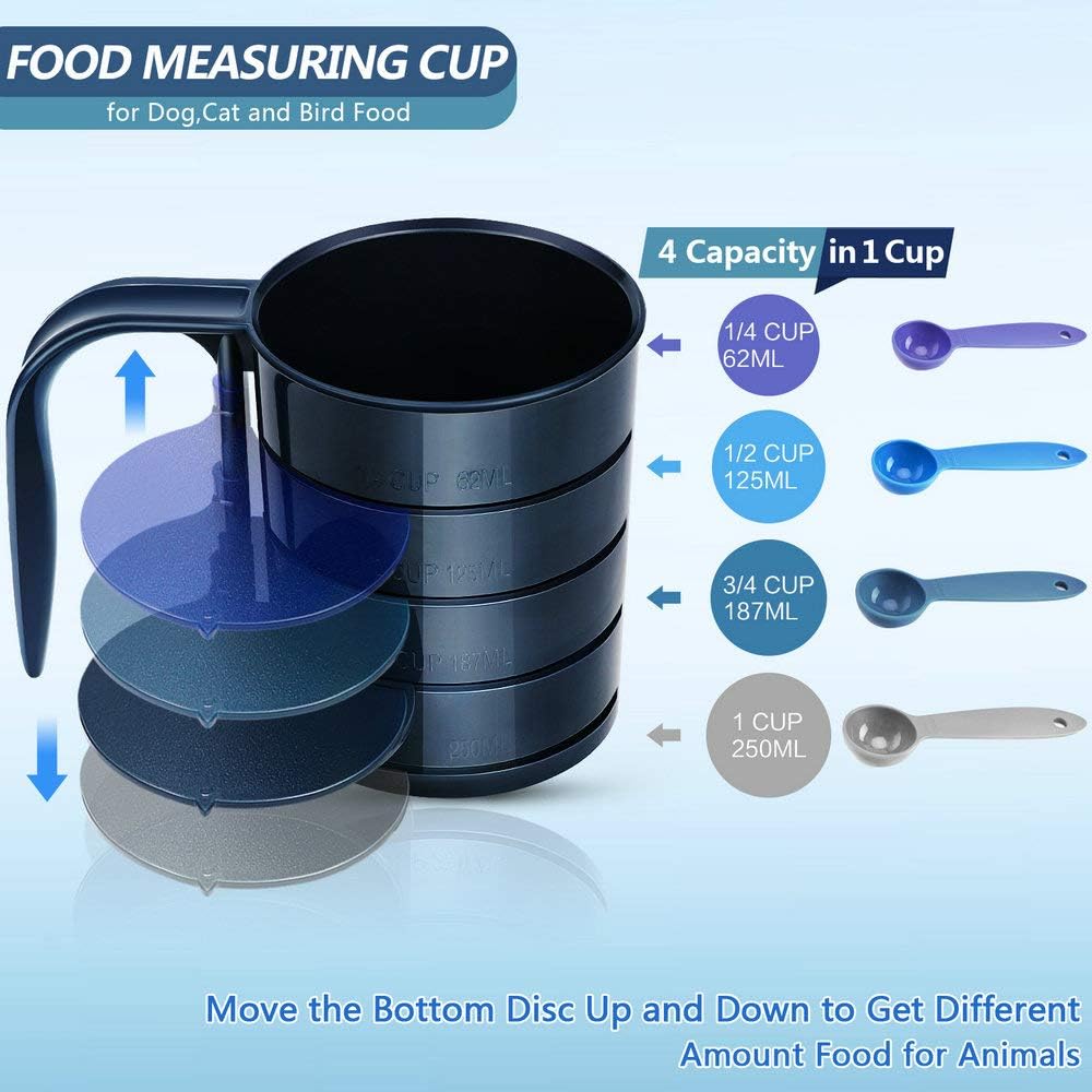 Joansan dog food scoop set to 3/4 cup for quick kibble portions