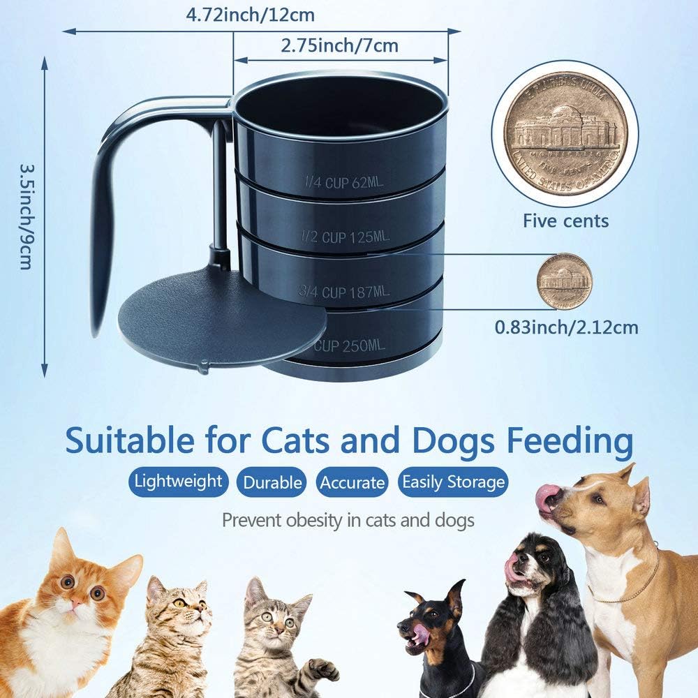 Joansan dog food scoop sliding adjustment for consistent portions