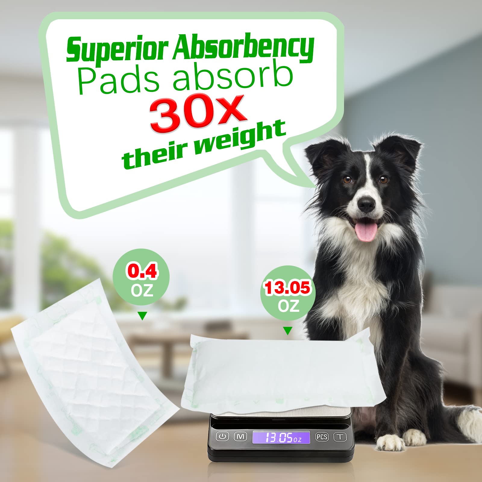 JOCCIK dog diaper liners absorbency-boost image highlights high absorbency for dry comfort overnight
