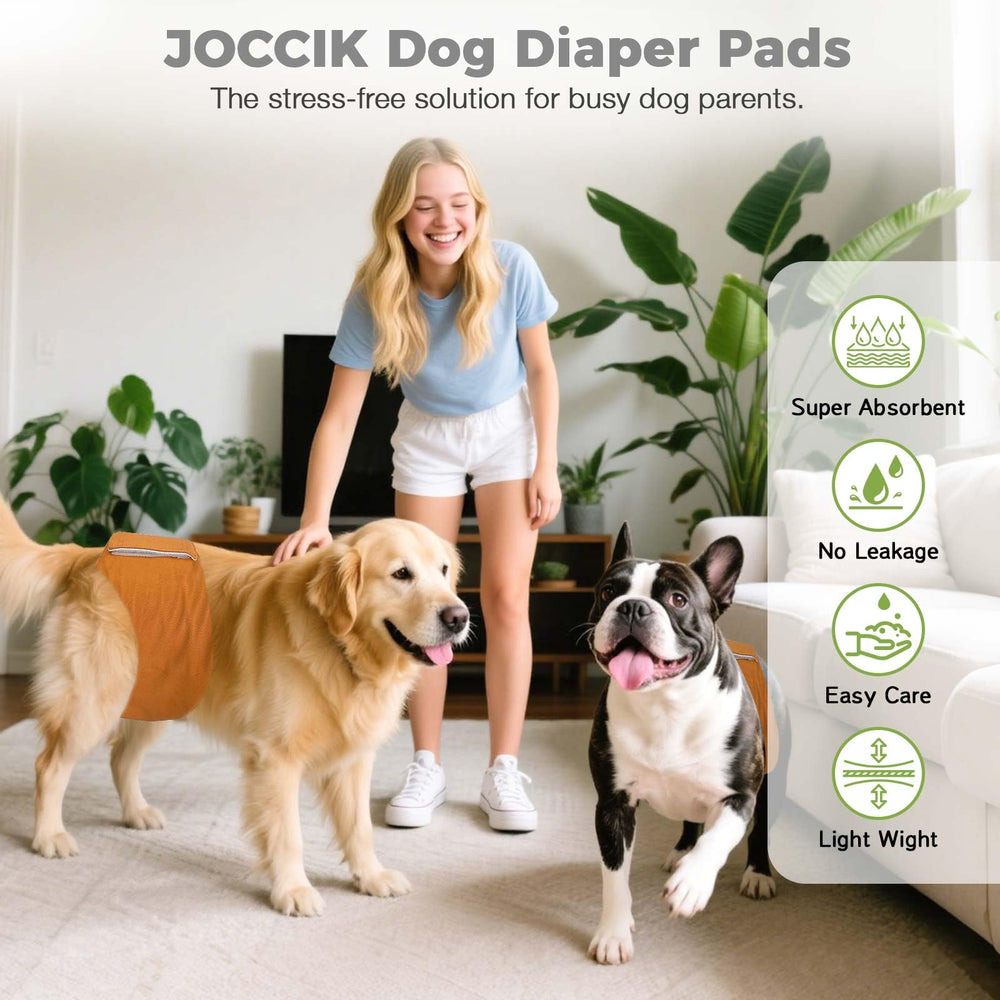 JOCCIK dog diaper liners fit S–M belly bands for everyday protection and easy changes.