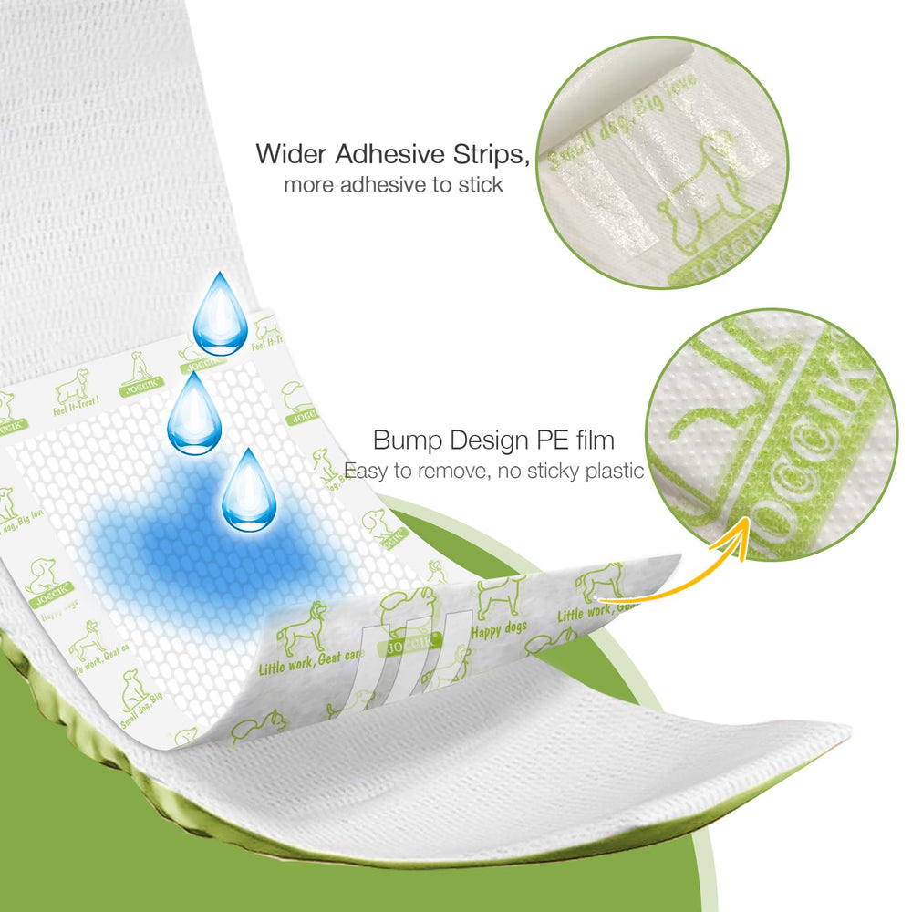 JOCCIK dog diaper liners size 8.5 by 5.5 inches fit small to medium belly bands.