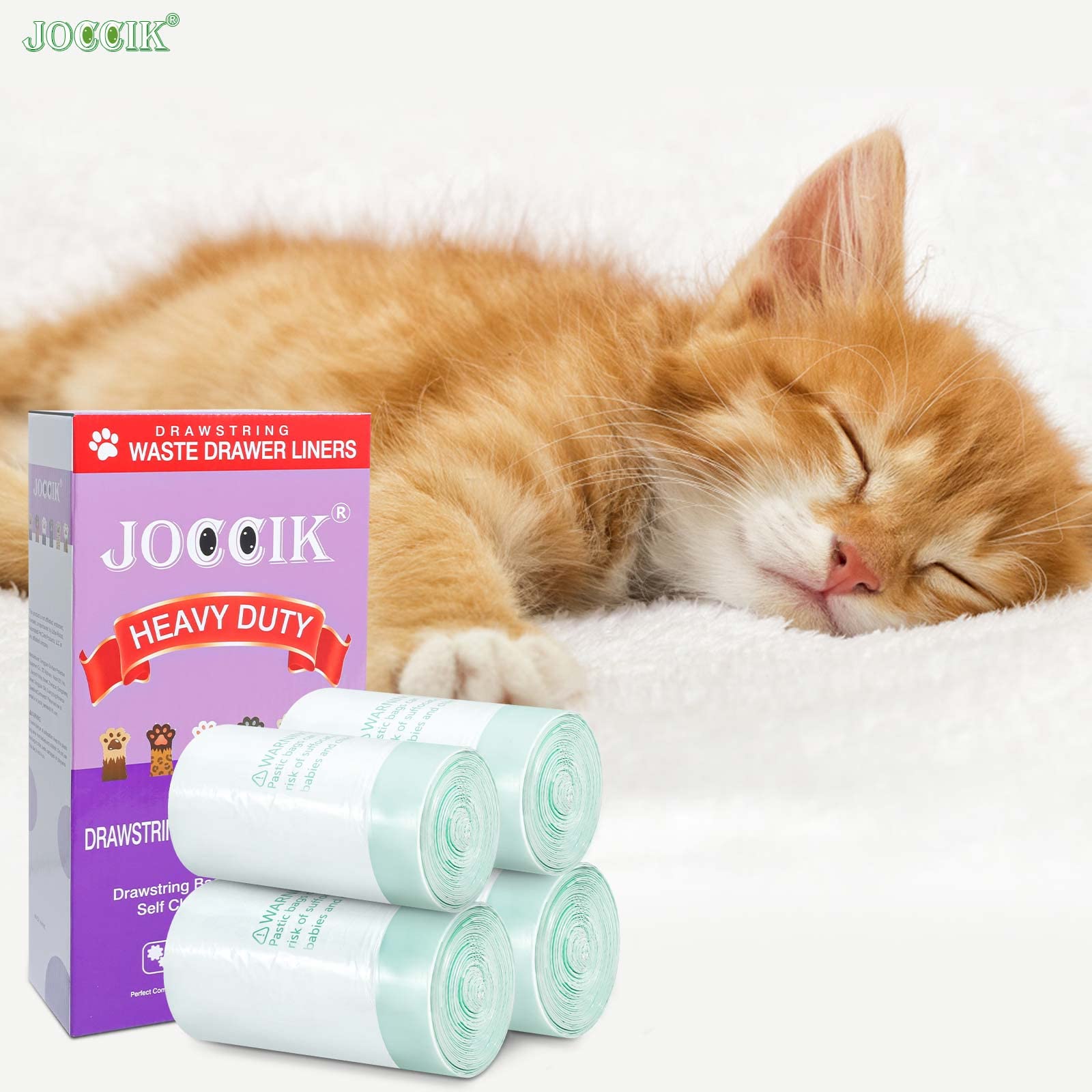 JOCCIK unscented opaque liner 100pcs for tidy cleaning routines.