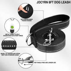 JOCYRN dog leash 6ft swivel hook prevents twisting during hikes
