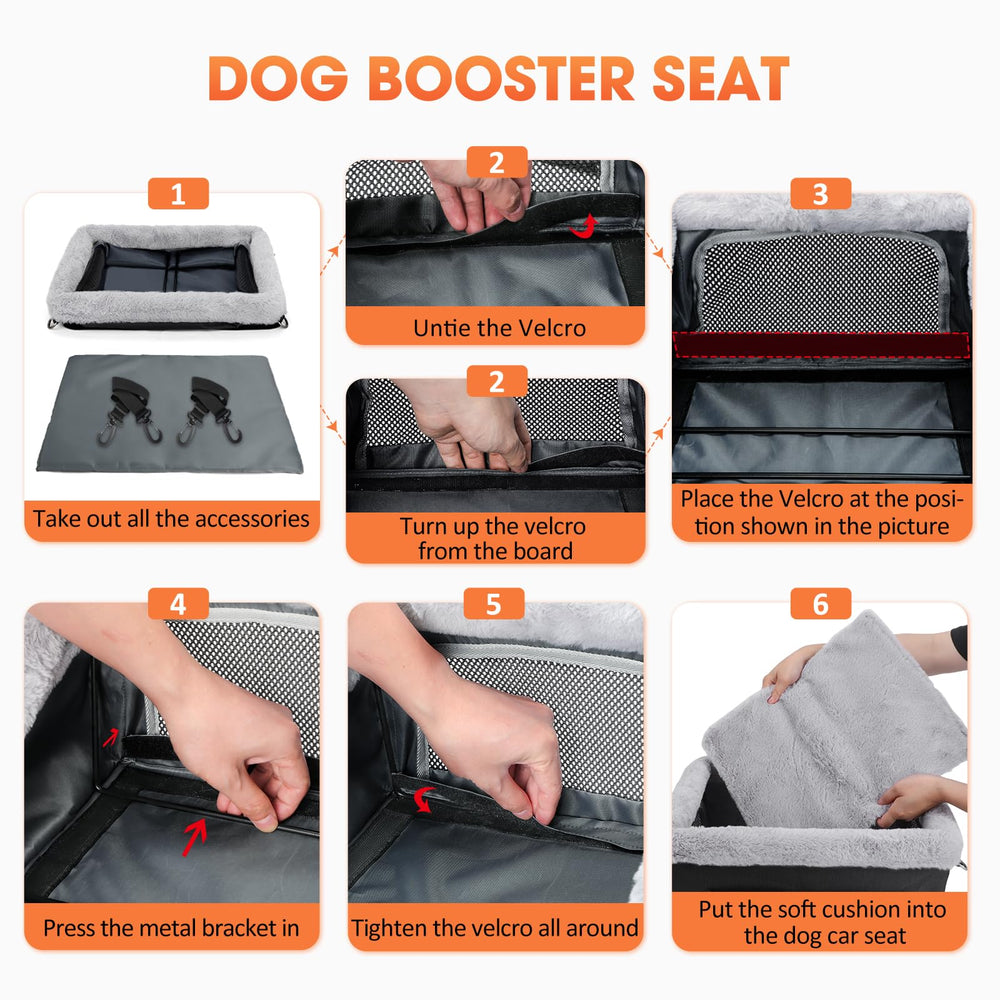JoeJoy Deluxe Dog Booster Seat safety leash attachment for secure restraint