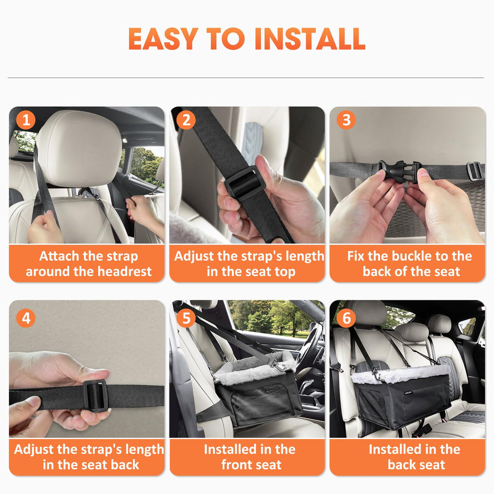 JoeJoy Deluxe Dog Booster Seat small dog fit for pets up to 20 lbs during car ride