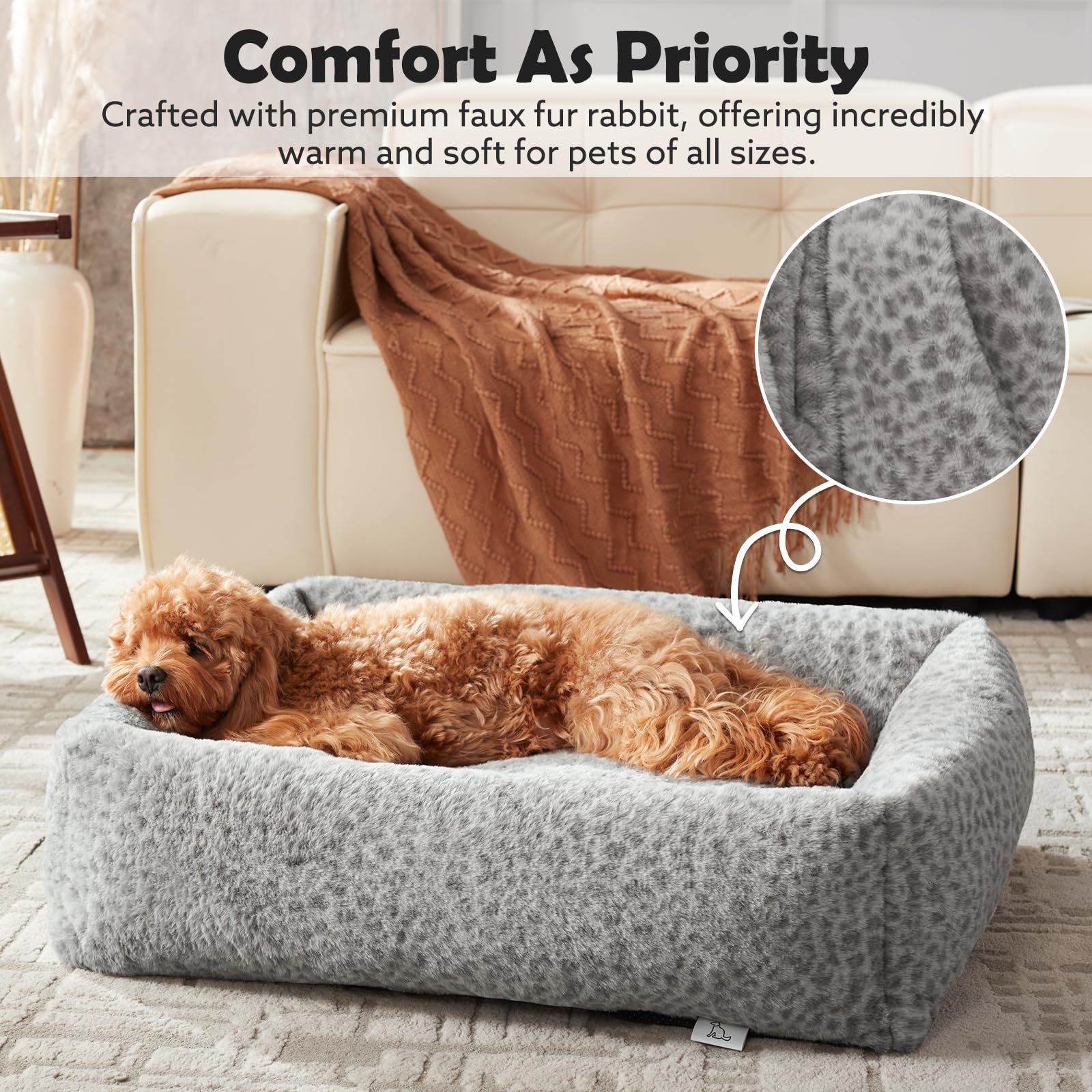 JOEJOY dog bed medium dimensions 30x24x8 ensures proper fit.