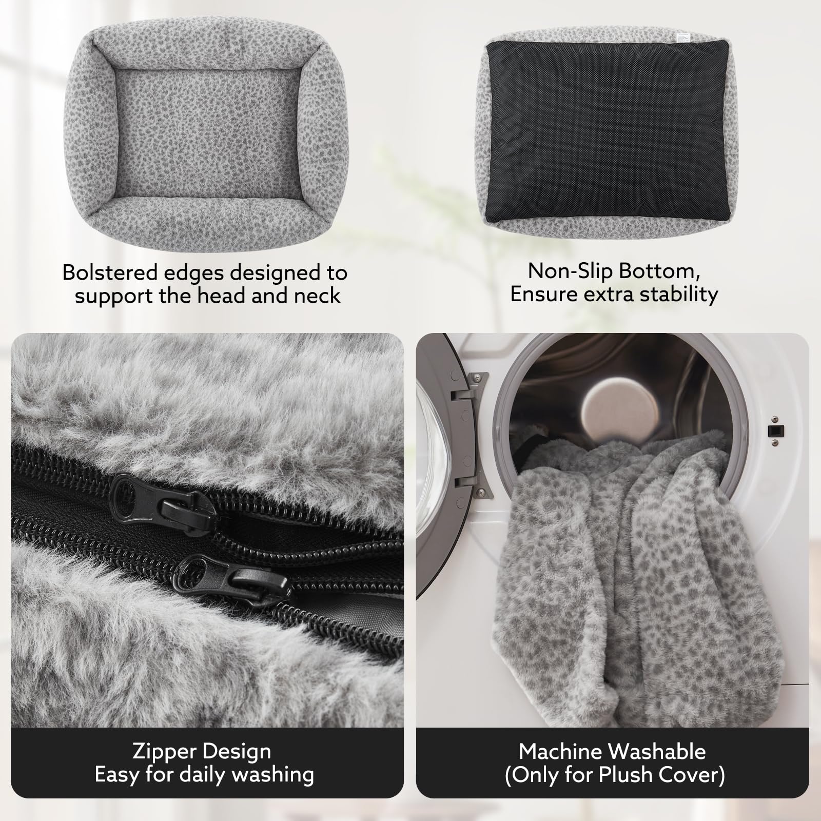 JOEJOY dog bed medium foam-core center provides cushioned support.