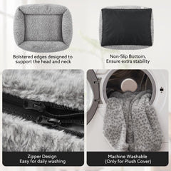 JOEJOY dog bed medium foam-core center provides cushioned support.