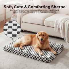Joejoy dog bed plush top showcases Sherpa texture for cozy, comforting rest.