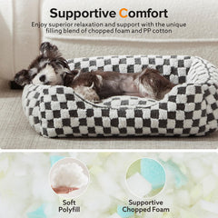JOEJOY dog bed plush close-up showcases soft fabric and inviting texture.