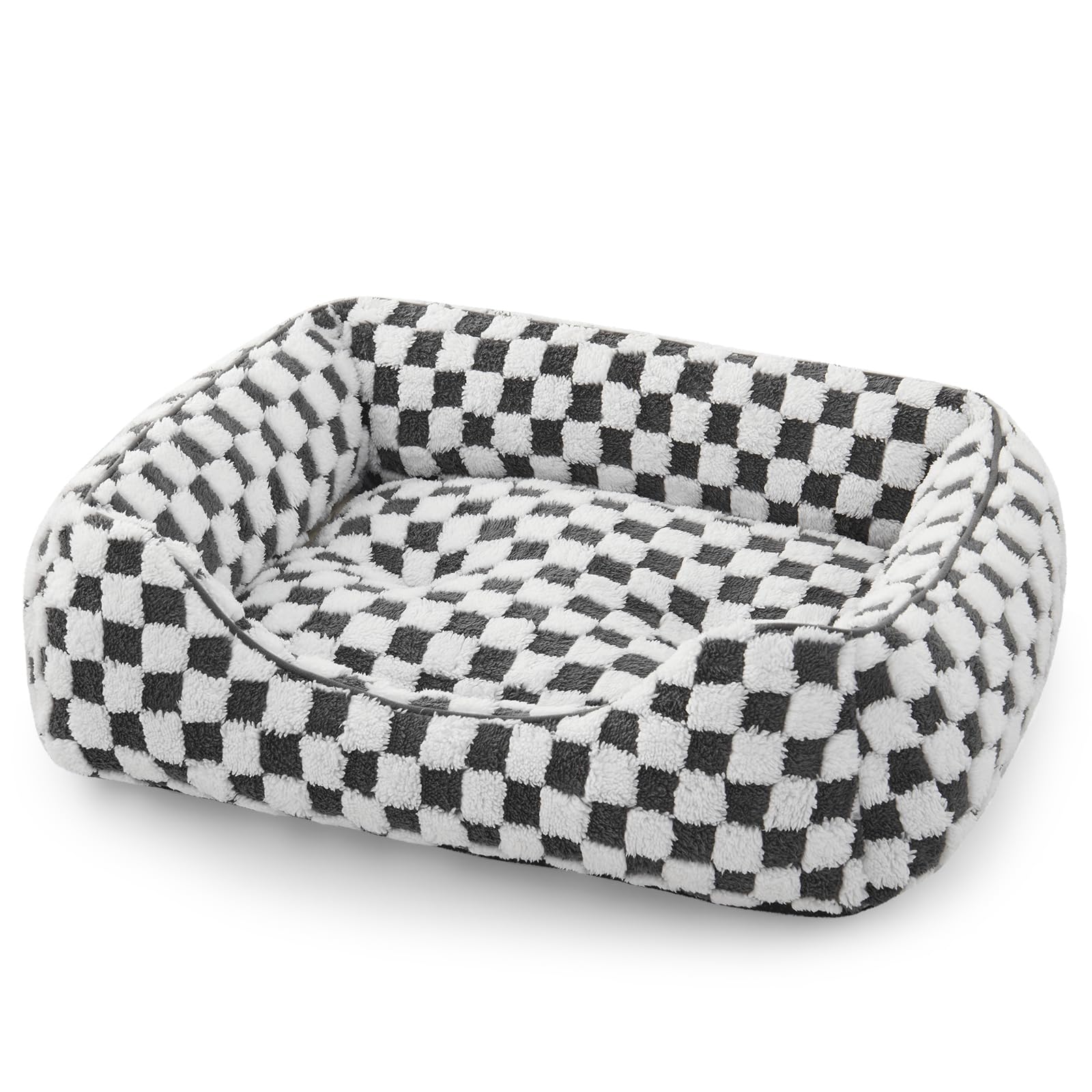 JOEJOY dog bed front view shows plush jacquard comfort for small to medium dogs.