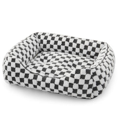 JOEJOY dog bed front view shows plush jacquard comfort for small to medium dogs.