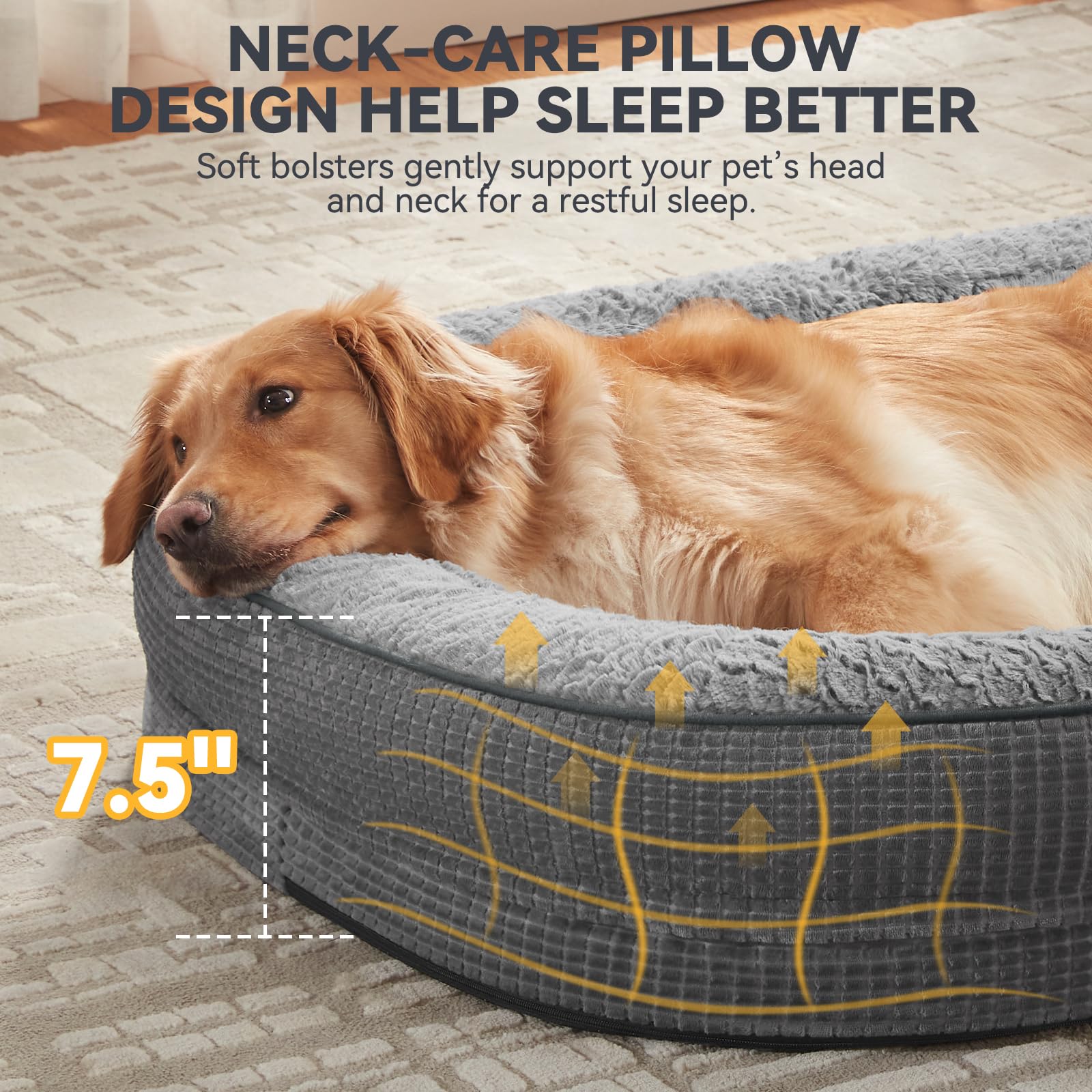 JOEJOY waterproof inner lining protects foam from spills and accidents.