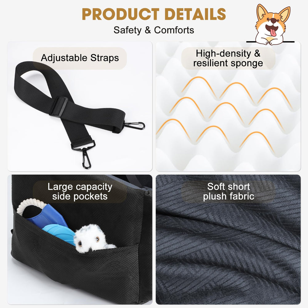Joejoy dog car seat dual-material cover adapts to seasons for year-round comfort.