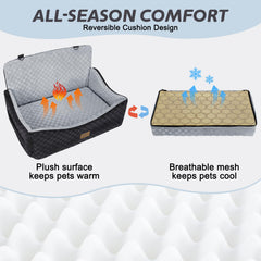 JOEJOY car seat with safety leashes keeps pets secure during travel.